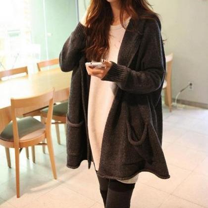 Women Korean Fashion Loose Long Sleeve Bat Sleeve..