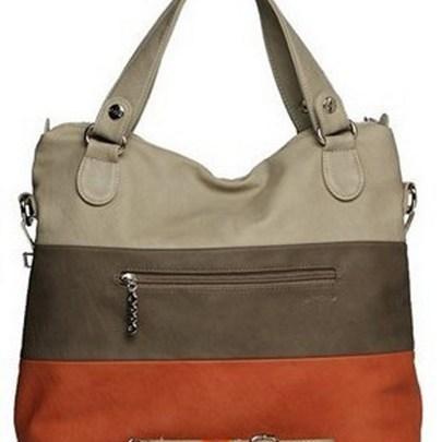 Orange Fashion Color Match Shoulder Tote Bag For..