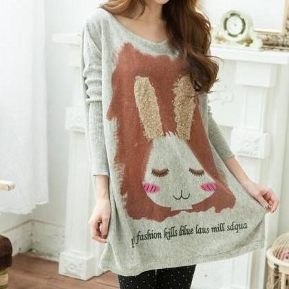 Lovely Rabbit Loose Plus Size Sweater For Women