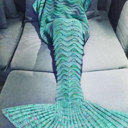 Handcrafted Mermaid Tail Blanket Crochet Knitting..