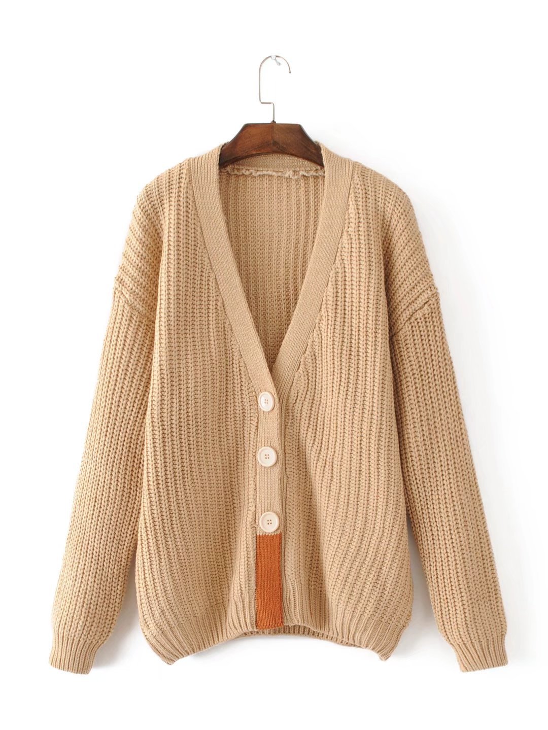 Women Fashion All-match Single Breasted Loose Cardigan Sweater Coat