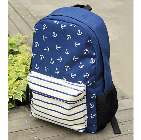 Blue Small Pure Fresh Marine Institute Wind Anchor Strip Backpack