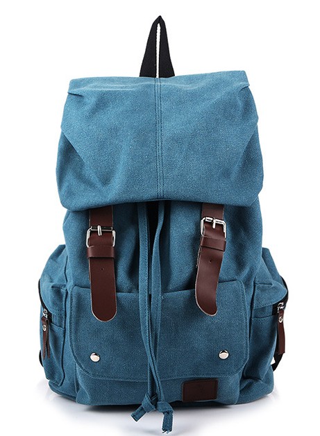 Four Color Shoulder Canvas Backpack