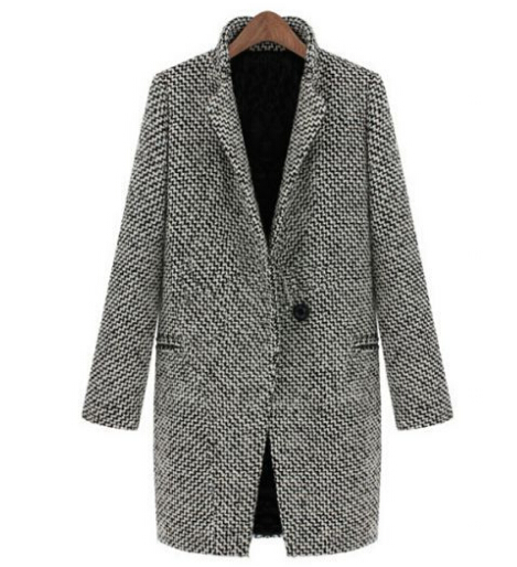 Spring/winter Trench Coat Women Grey Medium Long Oversize Plus Size Warm Wool Jacket Overcoat