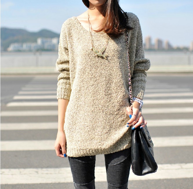 Loose All-match Bat Sleeve Pullover Sweater